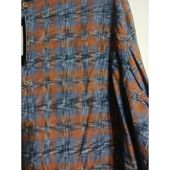 NWT Men's Solaris Big&Tall Button Down Shirt Size 2XB Blue/Rust - Picture 5 of 7